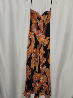 Orange & Black Floral Dress Size 6 #elegant #timeless #sophistcated #romantic